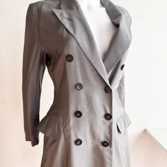 Jean Paul Gaultier Grey Double Breasted Longline Blazer S/M - Picture 4 of 8